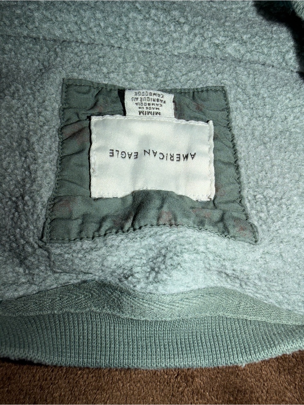 American Eagle Outfitters Light Sage Green Crewneck Sherpa Sweater